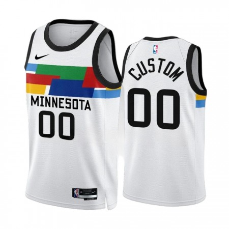 Maillot Homme Minnesota Timberwolves Personnalisable 2022-23 Nike City Edition Blanc Swingman